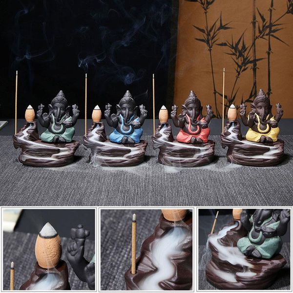

purple sand incense burner censer artwork meditation backflow classic elephant buddhist handmade fragrance lamps