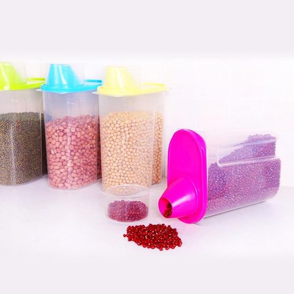 

storage bottles & jars high-quality transparent sealed miscellaneous grain tank with lid, kitchen plastic tank, fresh-keeping box,