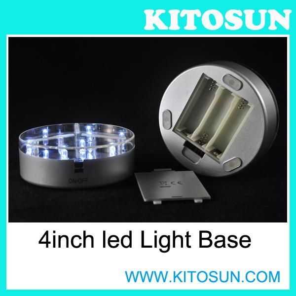 

strings sale factory vendor light plate~10pcs-- event and party supplies led base 4 inch round battery operated