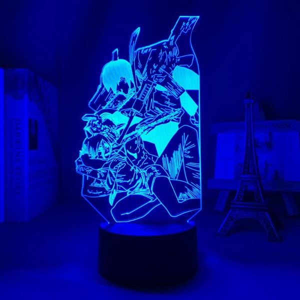 

night lights anime led light chainsaw man for bedroom decoration nightlight birthday gift room decor table 3d lamp