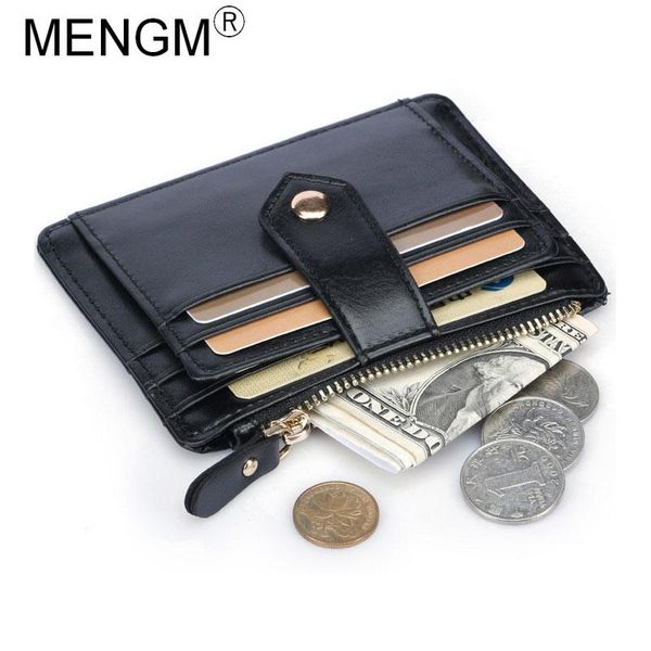 

card holders mengm s holder slim wallet coin cash money case bag purse fashion handbag black pu leather boyfriend birthday gift, Brown;gray