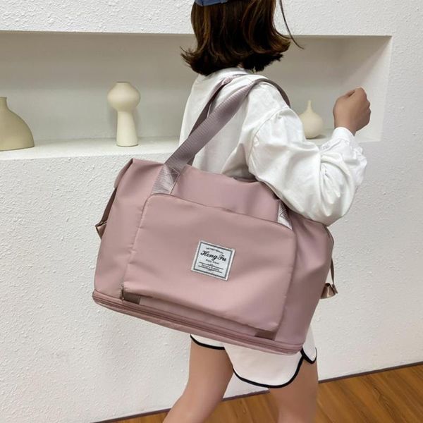 

storage bags foldable large travel capacity duffel bag polyester scratch-proof tote space saving gym for daily life