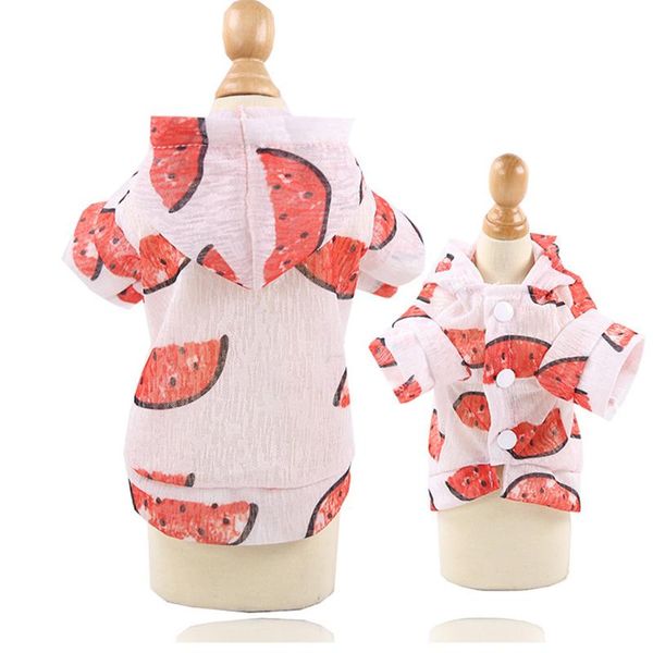

dog apparel summer sun protection hoodie small clothes raincoat sun-proof clothing for medium pets fruit printing print poncho
