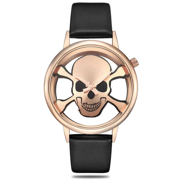 

watch geekthink women's skull scalp with quartz 9019, Slivery;brown
