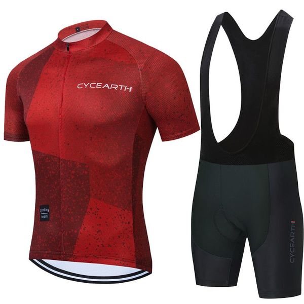 

racing sets cycearth red cycling jersey 2021 set sleeve short men road bike clothes quick dry suit maillot pants pro team clothing, Black;blue