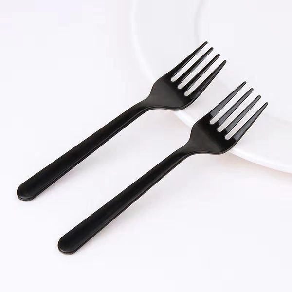 

disposable dinnerware 100pcs plastic fork fruit salad dessert tableware individually wrapped thick cake