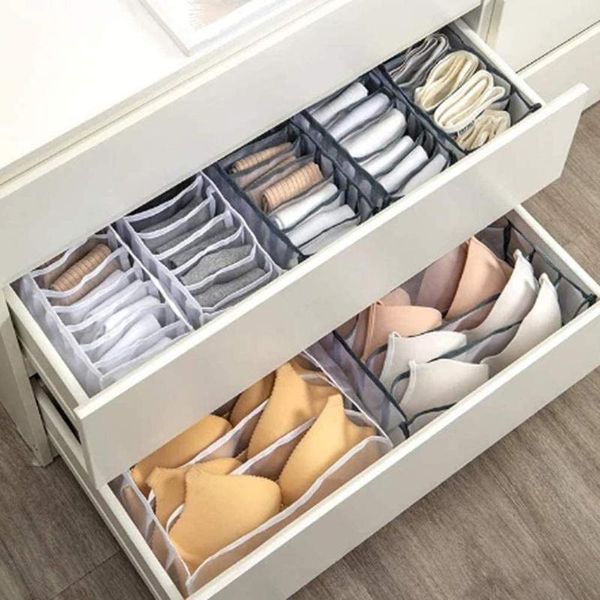 

underwear storage boxes 3-piece set socks closets and drawers drawer division folding case wardrobe container
