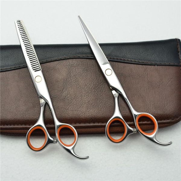 

hair scissors 2pcs 6 inch 17.5cm customized logo professional human hairdressing cutting shears thinning c1008