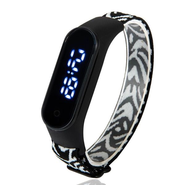 

wristwatches led digital women childrens watch nylon ultra light kids outdoor sports electronic gift men's bracelet montre, Slivery;brown