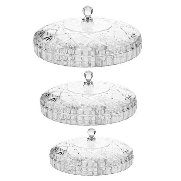 

round candy snack tray with lid fruit picnic dishes pastry box cake display drying storage dustpan household drop ship bottles & jars