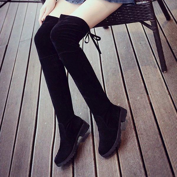 

boots winter women over knee with fur black shoes casual ladies ghn67