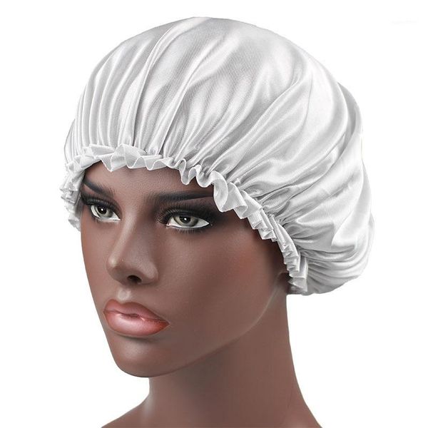 

women solid satin turban hat headwear chemo beanies silk donna night sleep cap headwrap hair loss cover1