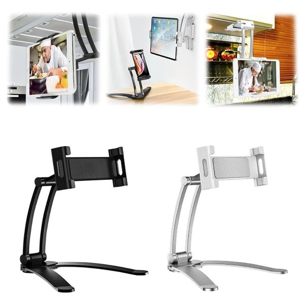 

2in1 tablet stand wall hanging deskkitchen for ipad phone holder multi-function bracket marsgine cell mounts & holders