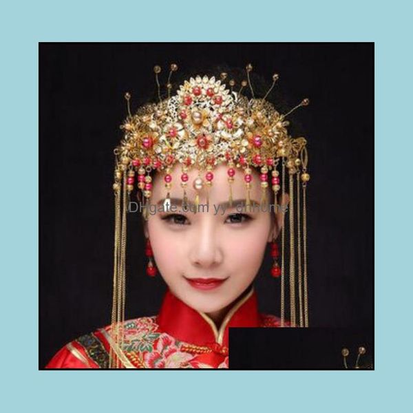 

wedding hair jewelry costume headdress bridal styling phoenix crown crowns bands tiaras hairgrips headpieces headbands drop delivery 2021 qm, Slivery;golden