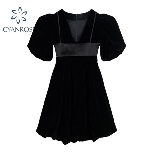 Лето ретро черное дерево платье для урожая женщины с коротким рукавом фланель элегантные мини платья партия клуб мода ROK MIDI Vestidos Muejr 210515