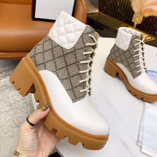 

classic shoe leather designer thick-soled desert martin boots trail lace-up winter ladies high heel shoelace box size eur 35-42, Black