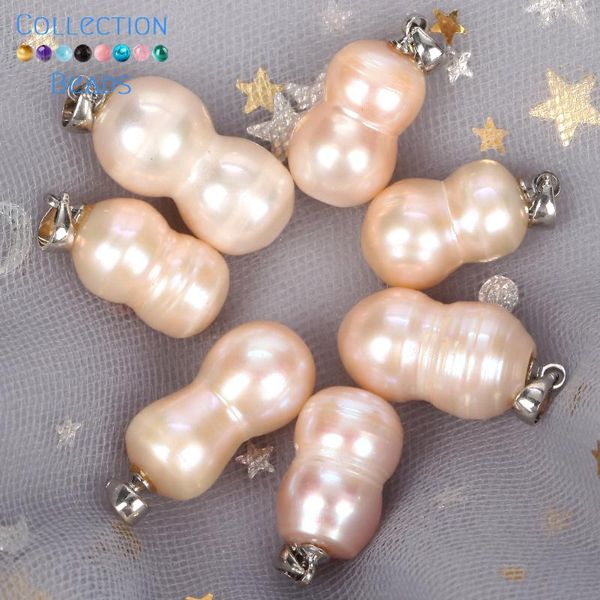 

charms 1 pair natural freshwater gourd pearl pandent irregular for jewelry making diy necklace bracelet earring, Bronze;silver