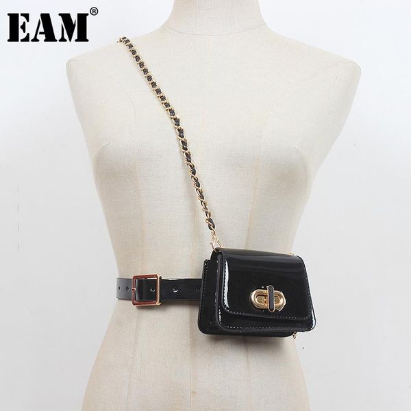 

belts [eam] black chain mini-bag pu leather wide belt personality women fashion tide all-match spring autumn 2021 1dd9894, Black;brown