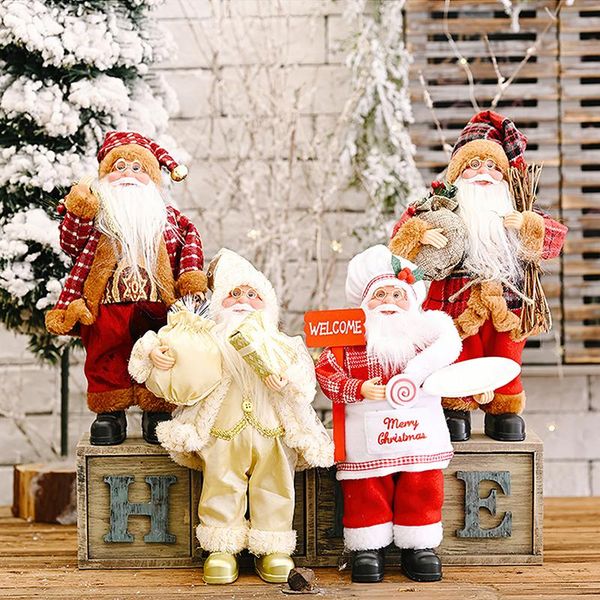 

christmas decorations standing pose santa claus doll creative toy ornaments