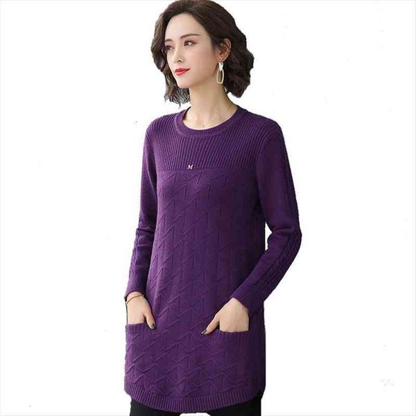 

autumn winter women knit sweater pullover mid-length solid long sleeve sweater loose knit bottoming shirt female plus size t326, White;black