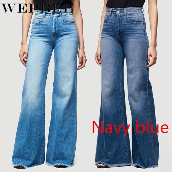 

high waist wide leg jeans women boyfriend denim skinny ladies vintage flare plus size 5xl pant women's, Blue