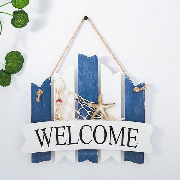 

decorative objects & figurines wooden welcome sign board marine helmsman anchor starfish shells hanging listing mediterranean sea for home c