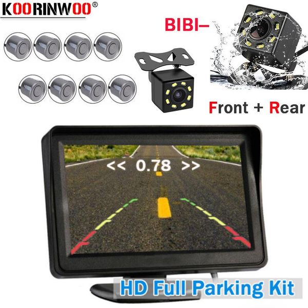 

car rear view cameras& parking sensors koorinwoo intelligent parktronics tft lcd screen with rca video 8 buzzer front camera, camera auto de