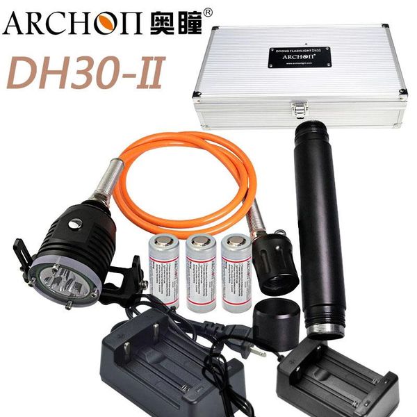 

flashlights torches archon dh30-ii updat dh30 diving canister snorkeling scuba led light professional underwater