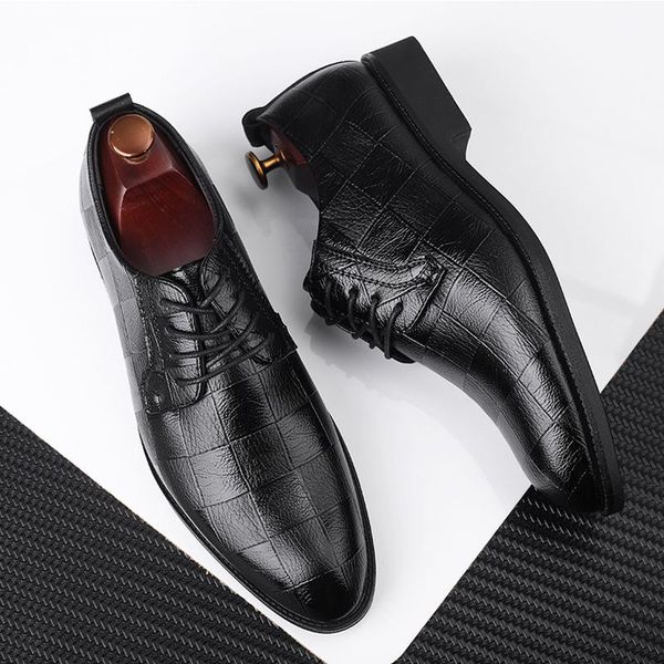 

dress shoes fashion business men classic leather men's suits slip on brown black