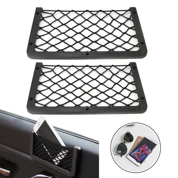 

car organizer 2x universal large storage net pocket camper van caravan organiser holder 35*18cm plastic+polyester nets