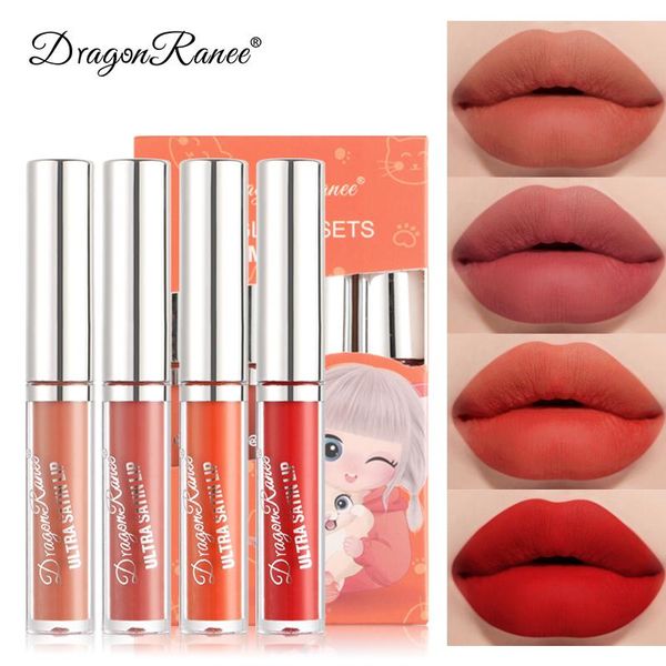 

lip gloss 3/4pcs/set velvet matte waterproof natural moisturizing easy to wear long lasting hydrating makeup tslm1