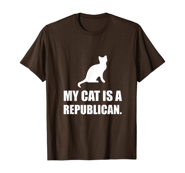 

my cat is a republican funny political t-shirt, White;black