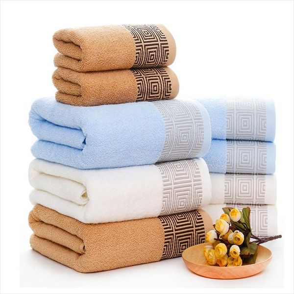 

towel 32 ply jacquard bath 70 * 140 wind back grid household plain water absorbent 360g pure cotton beach