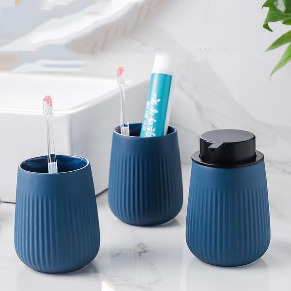 

ceramic lotion bottle portable bathroom mouthwash cup shower gel shampoo dispenser accessories bath accessory set
