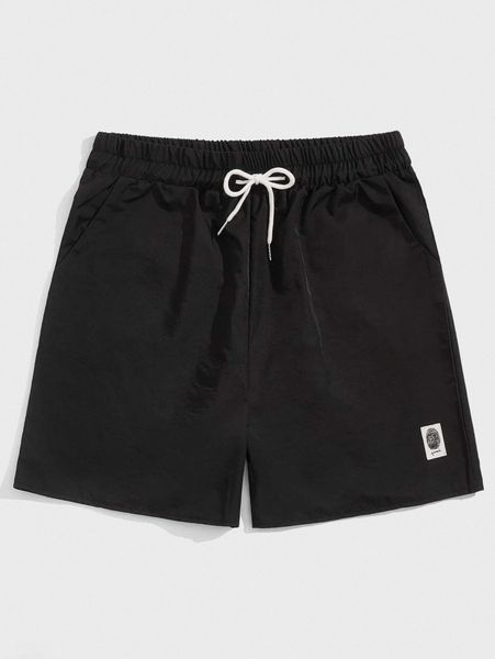 

romwe guys graphic shorts 67qu#, Black