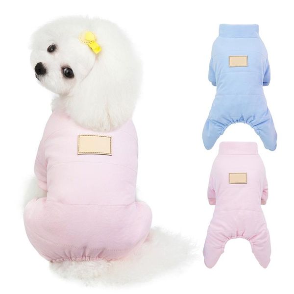 

dog apparel pet autumn and winter warm clothes thickening cotton-padded coat 4-legged costume for small medium dogs button 2021 .