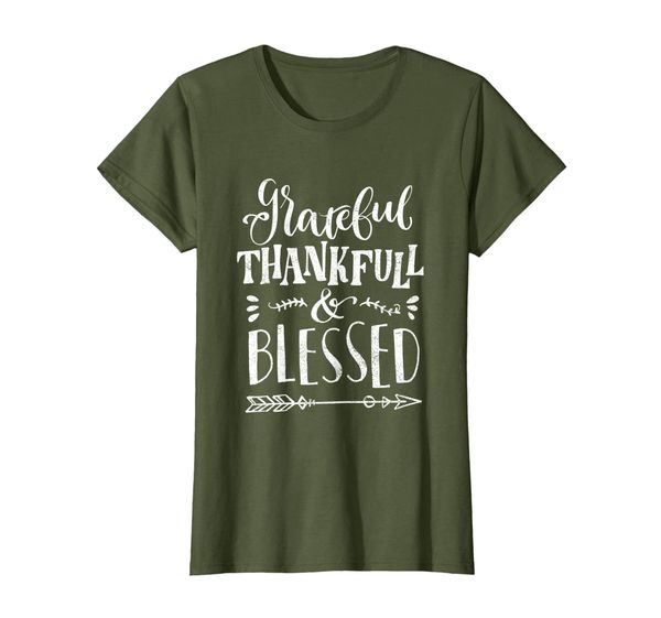 

womens grateful thankful blessed happy thanksgiving gift t-shirt, White;black