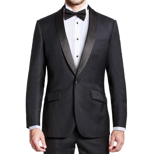 

men's 2 piece 1 button shawl collar black suits for business event latest designed made groom men ( jacket+pants+bowtie ) & blazers, White;black