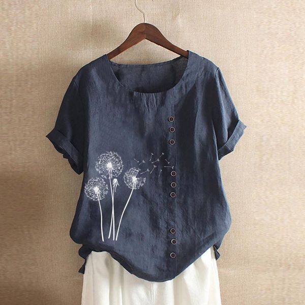 

women's t-shirt summer harajuku woman tshirts women dandelion print short sleeve o-neck plus size graphic t shirts camisetas mujer, White