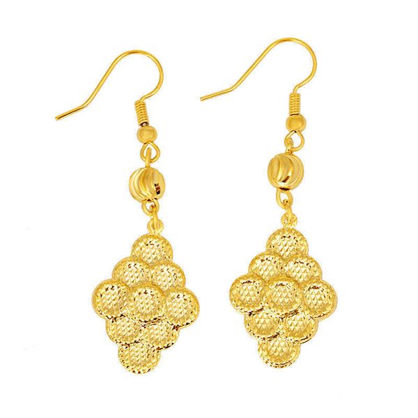 

women's leaves 24k gold plated charm earrings njge047 fashion wedding gift women yellow gold plate jewelry earring, Golden