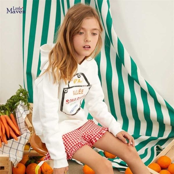 Маленькая Maven мода белая толстовка детская одежда для девочек прекрасный для ребенка мягкий и удобный костюм дети 2111111