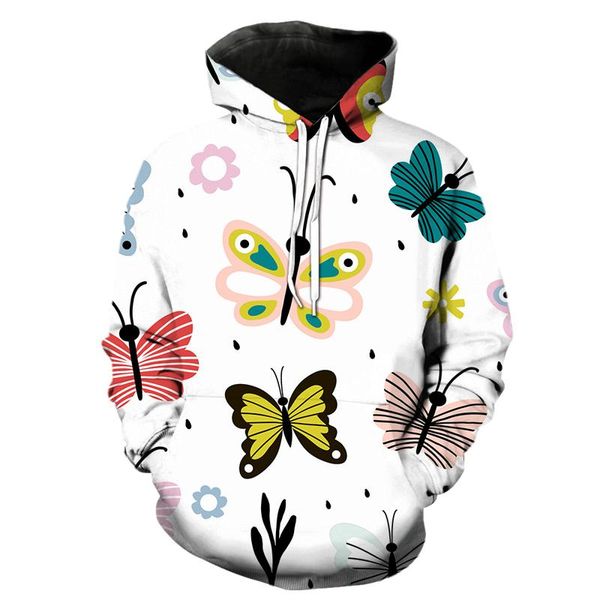 

men's hoodies & sweatshirts exquisite cartoon butterfly 3d printed men women oversized hoodie kids boy girl pullover streetwear, Black