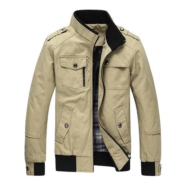 

men's jackets rand jacket coat 5xl male coats cotton solid stand collar casual men outwear clothing f159, Black;brown