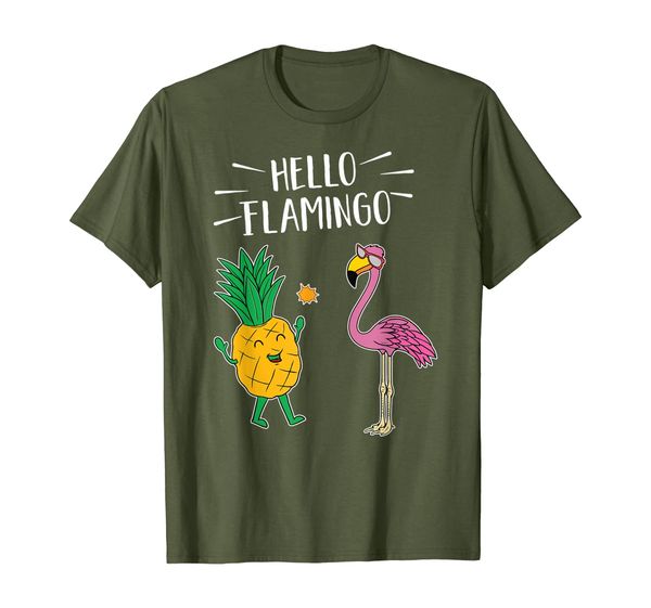 

hello flamingo pineapple shirt funny tropical aloha gift tee, White;black