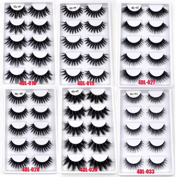 

false eyelashes skonhed 5 pairs 4d faux mink wispies criss-cross fluffy lash natural long eye makeup tools handmade cruelty-free