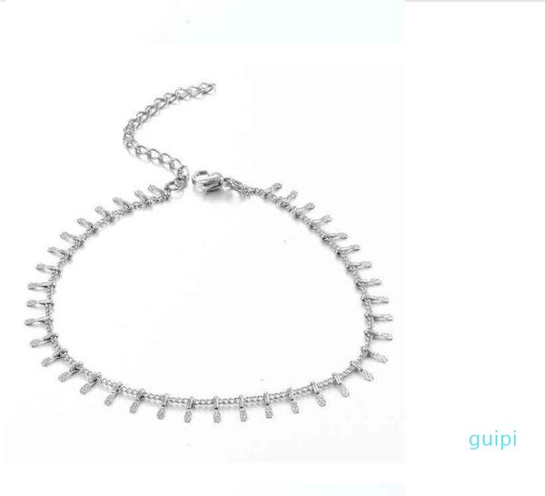 

new style neo-gothic stainless steel gold anklet fashion jewelry, Black