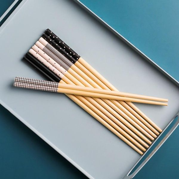 

chopsticks creative personality cute 5 pairs sets chop sticks japanese-style bamboo household natural wood chopstick set