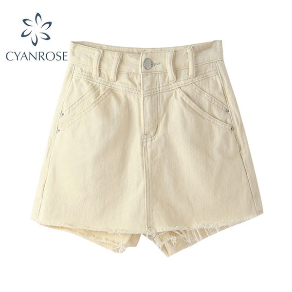 

wide leg solid crop denim pants skirt bf streetwear tide short jeans trousers 3 colors vintage quality straight clothing 210430, White;black