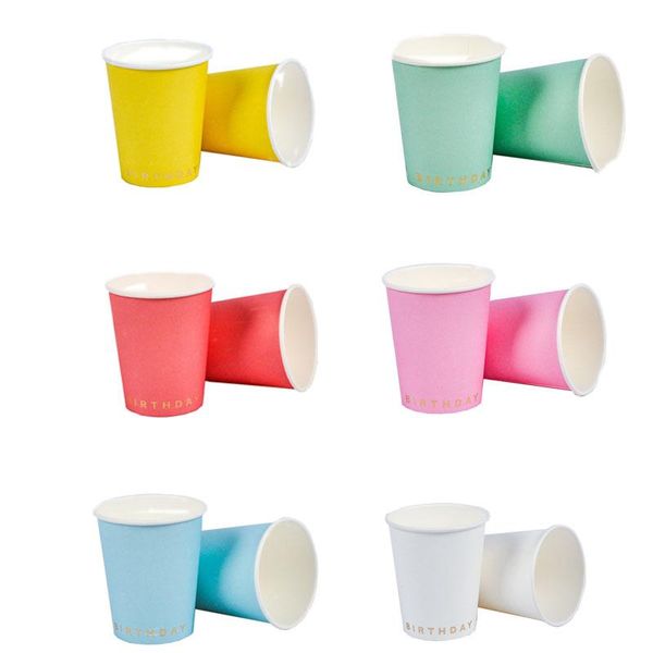 

disposable dinnerware party decorations tableware birthday children 8pcs/1 bag paper plate cup happy
