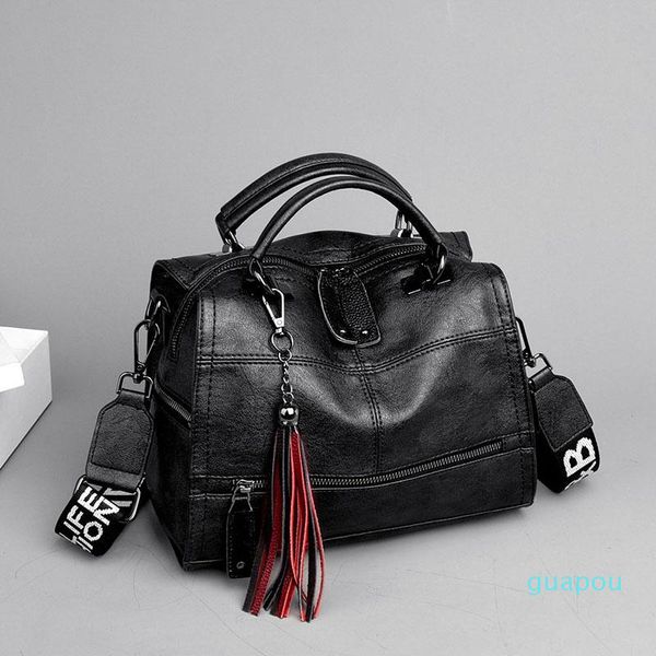 

evening bags wide shoulder strap retro women handbags leather ladies brand tassel luxury crossbody